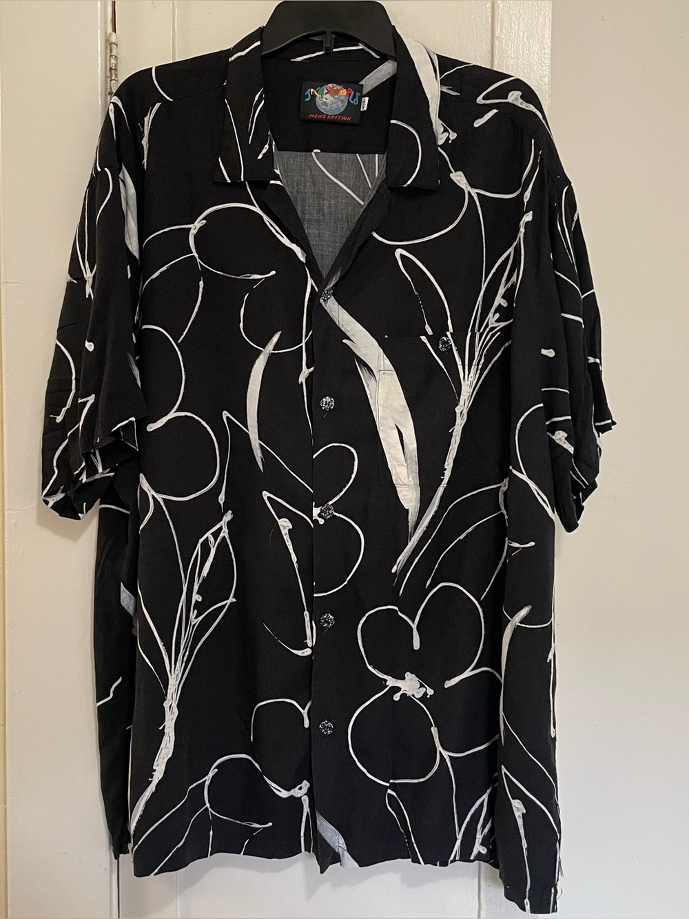 Jams World Black & White Floral Casual Button-Down Shirt